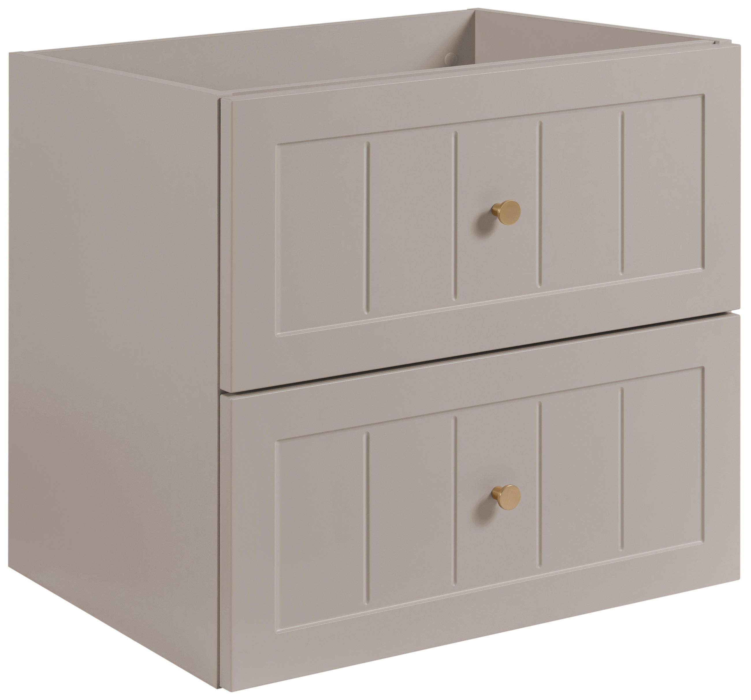 WASCHBECKENUNTERSCHRANK im klassischen Stil, Kaschmir, 60 x 57 x 46 cm - Beige/Goldfarben, Holzwerkstoff (60/57/46cm) - 3XE LIVING