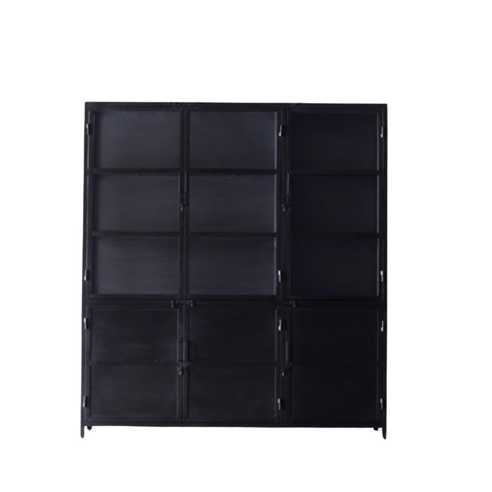 Giga Meubel Vitrinenschrank Schwarz 200x220x40 cm