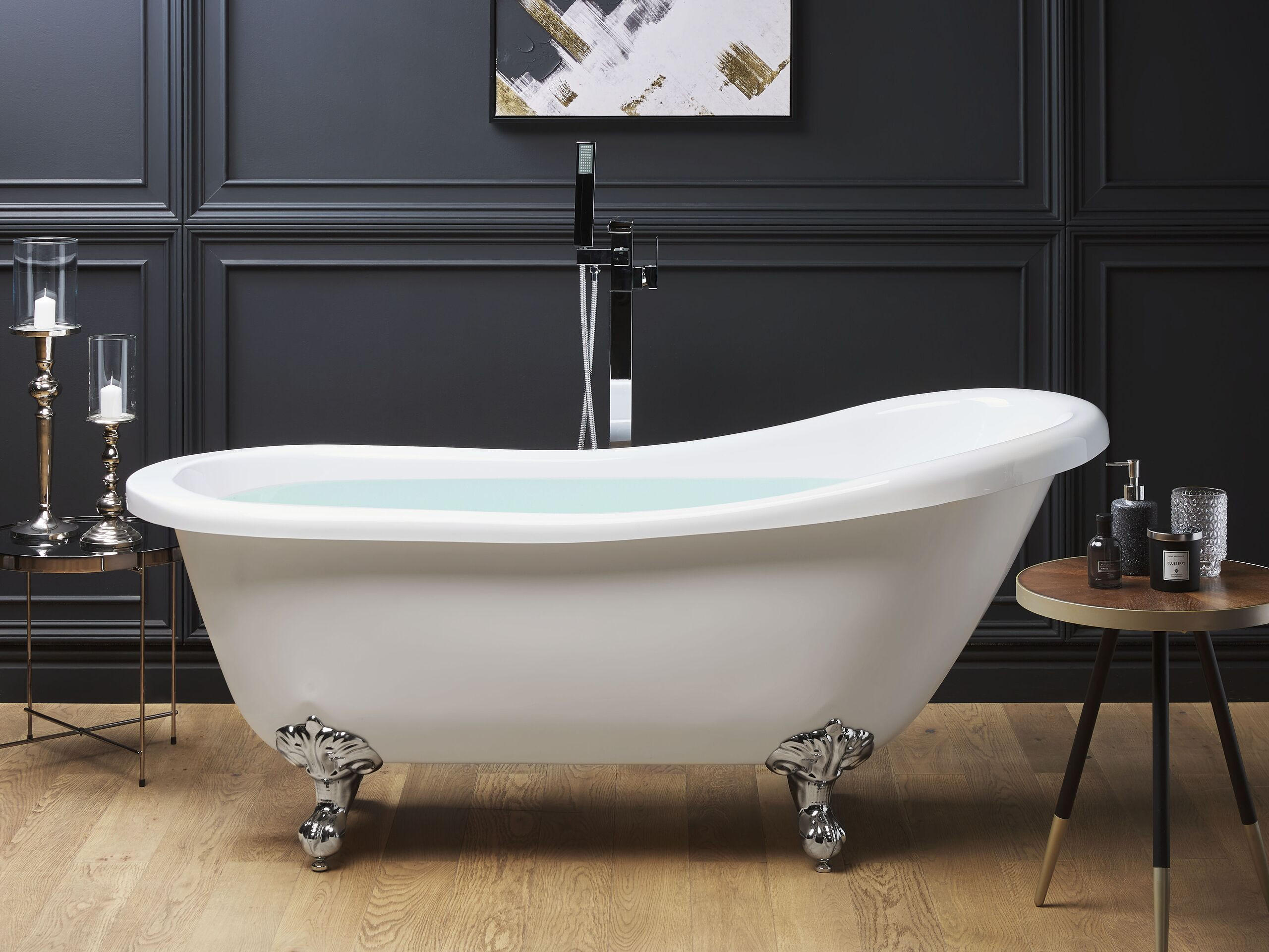 BADEWANNE FREISTEHEND 76x170x76 cm weiß Cayman - Weiß, Kunststoff (76/70/170cm) - Beliani