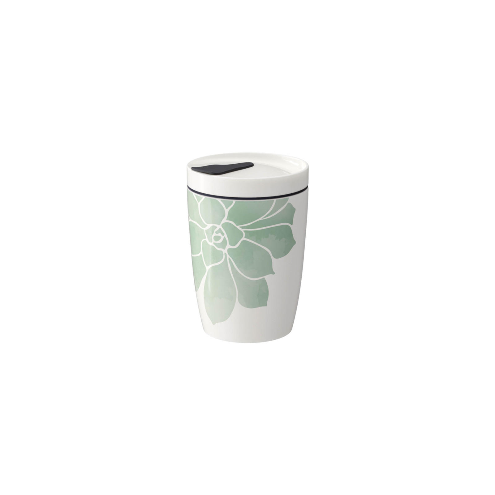 KAFFEEBECHER S Coffee To Go Sukkulente 290 ml - Weiß/Grün, Keramik (0.29L) - like.Villeroy & Boch