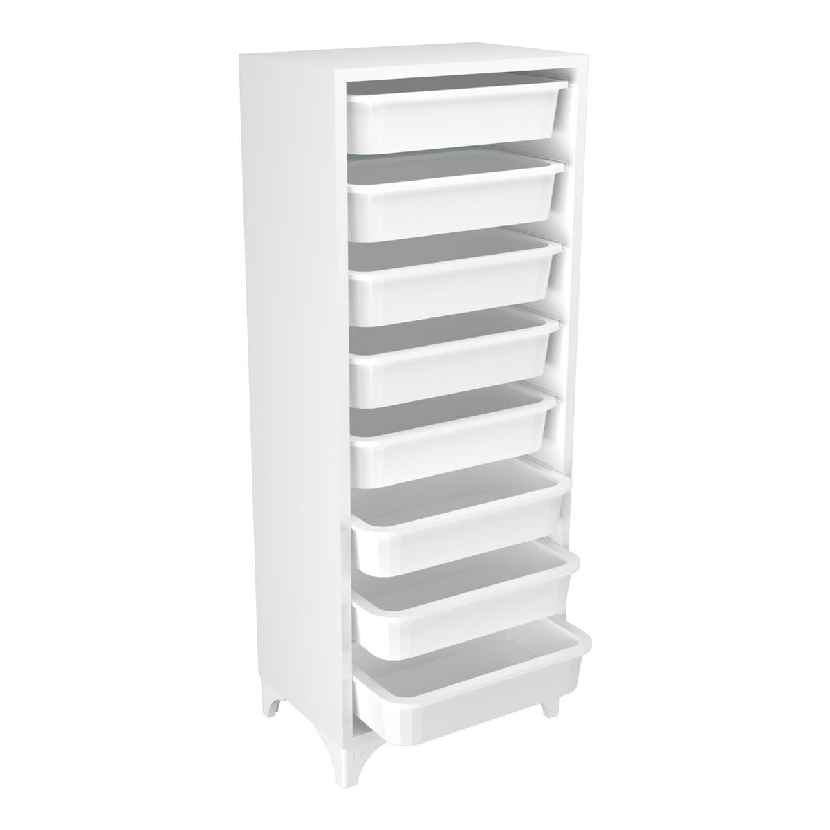 KOMMODE Lurøy - Weiß, Holzwerkstoff/Kunststoff (45/116.5/30cm) - [en.casa]