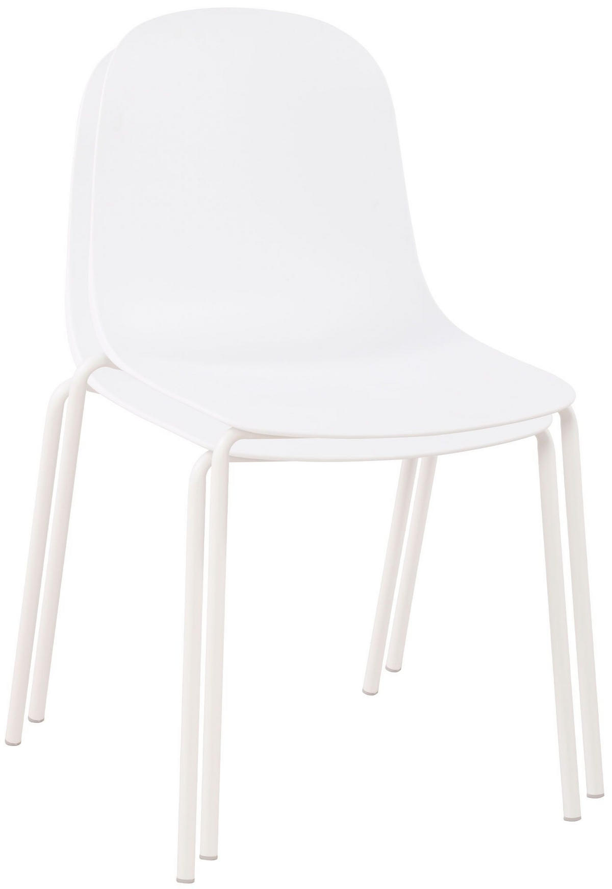 GARTENMÖBEL-SET Ida 2 Stühle 166x60x85cm Kunststoff Weiß Balkonset - Weiß, Kunststoff - DELUKE