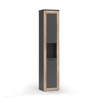 HOCHSCHRANK Niko Anthrazit/Viking Oak 40 x 194.3 cm - Anthrazit, Holzwerkstoff (40/194.3/34.3cm) - Vicco