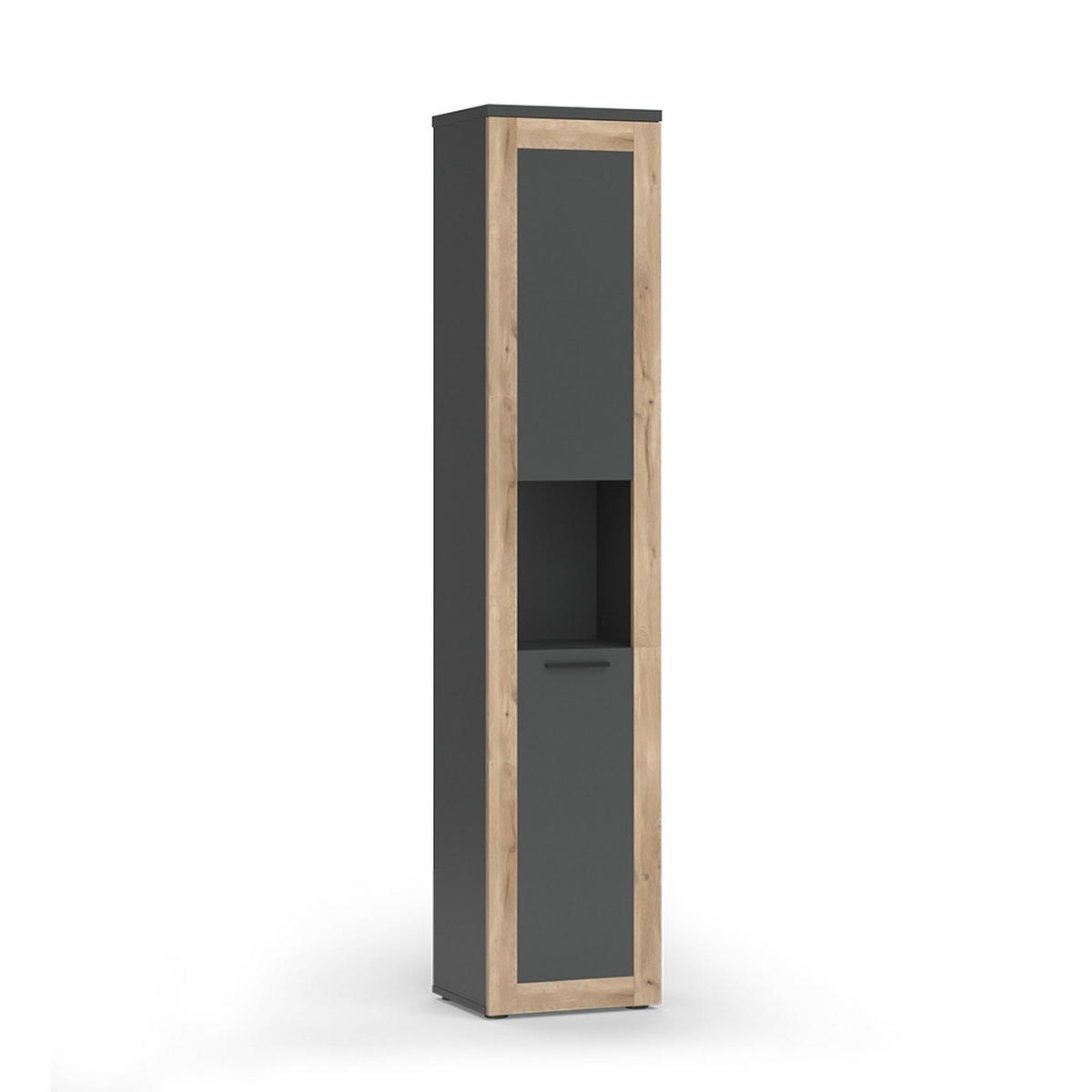 HOCHSCHRANK Niko Anthrazit/Viking Oak 40 x 194.3 cm - Anthrazit, Holzwerkstoff (40/194.3/34.3cm) - Vicco