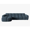 ECKSOFA links Lisa aus strukturiertem Stoff dunkelblau 4 Sitzplätze - Dunkelblau, Textil (170/310cm) - Micadoni