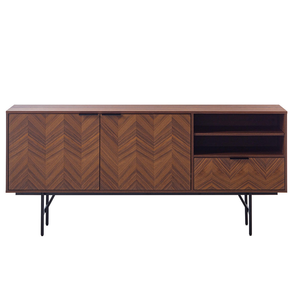 SIDEBOARD - Echtholzfurnier - Walnuss - Walnussfarben, Holzwerkstoff (180/80/40cm) - home24