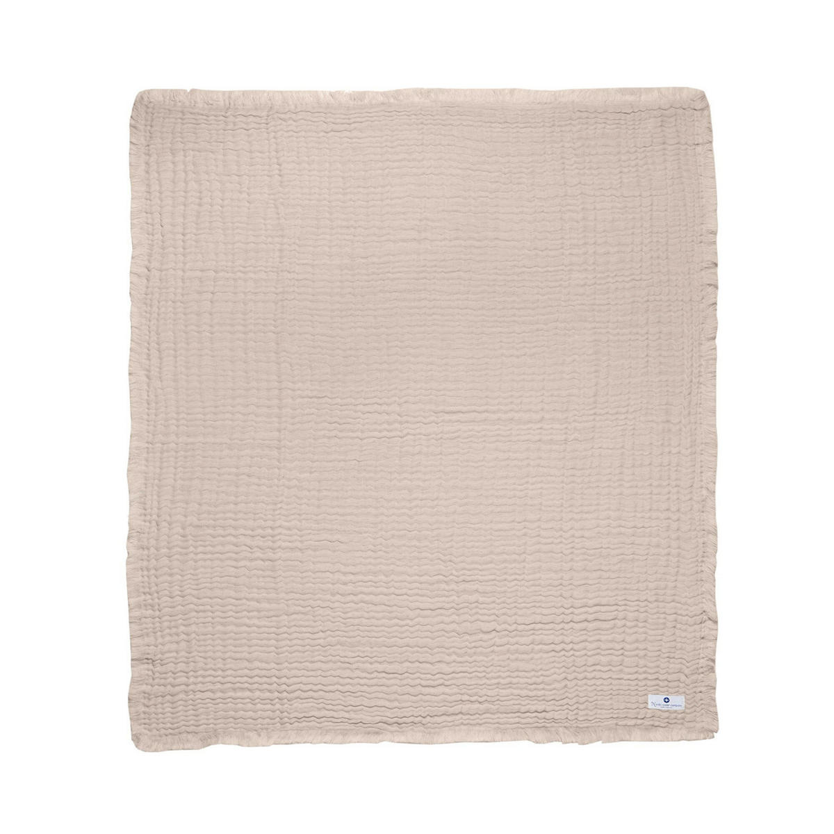 MUSSELINDECKE Beige Fransen - Beige, Textil (80/80cm) - nordic coast company