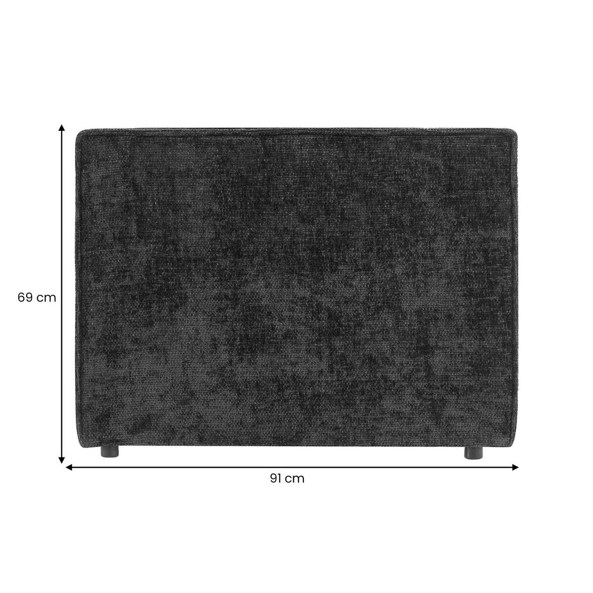 KOPFTEIL YOLAN 90X190 CM - Schwarz, Textil (91/69/6cm) - IDIMEX