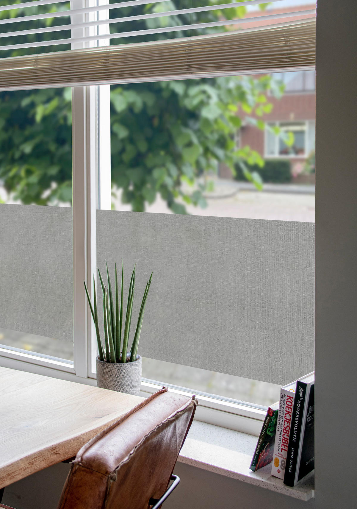 FENSTERFOLIE Textil 150x45 - Hellgrau, Kunststoff (45/1/150cm) - Art for the Home