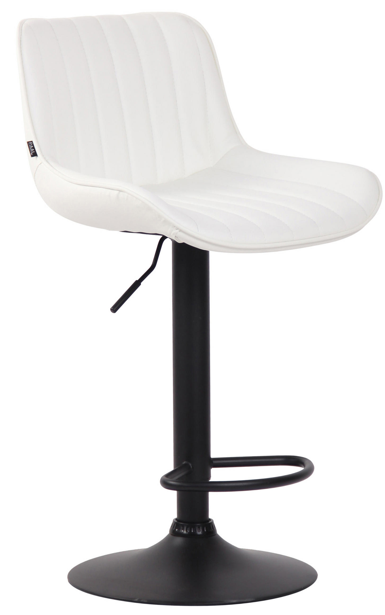 BARHOCKER Lento Gestell schwarz Kunstleder Weiß - Schwarz/Weiß, Kunststoff/Metall (50/108/50cm) - TPFLiving