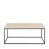 COUCHTISCH aus Travertin- und Metall-Optik, 110x50cm - Mixo - Beige - Beige, Stein (110/55/45cm) - Drawer