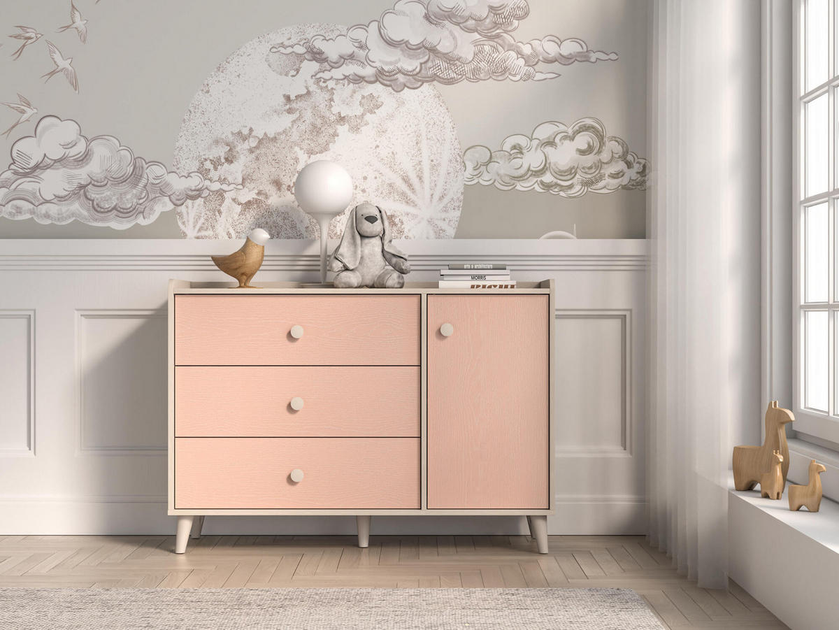 SIDEBOARD MEVEL Rosa 120x40x85 cm - Pink, Holzwerkstoff (120/85/40cm) - FURNLUX