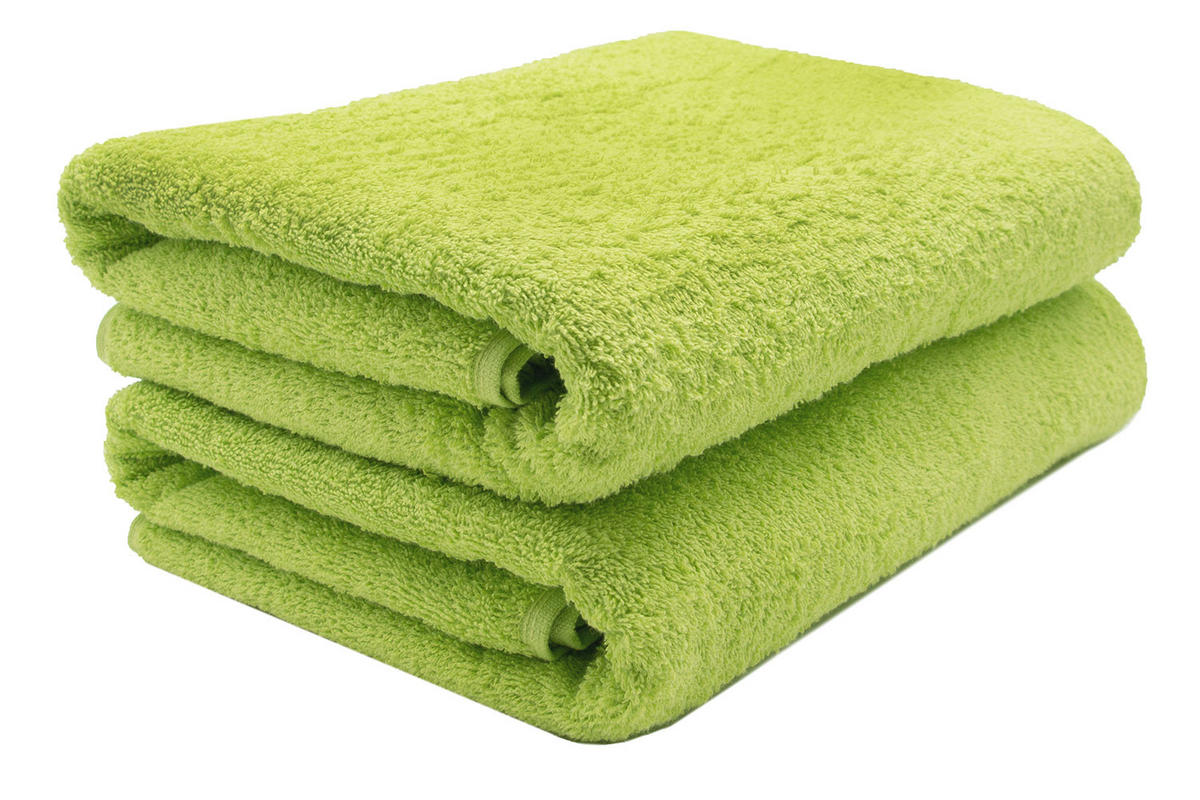SAUNATUCH, 2er-Set, 70x200 cm, 100% Baumwolle, Grün - Limette, Textil (70/200cm) - Zollner