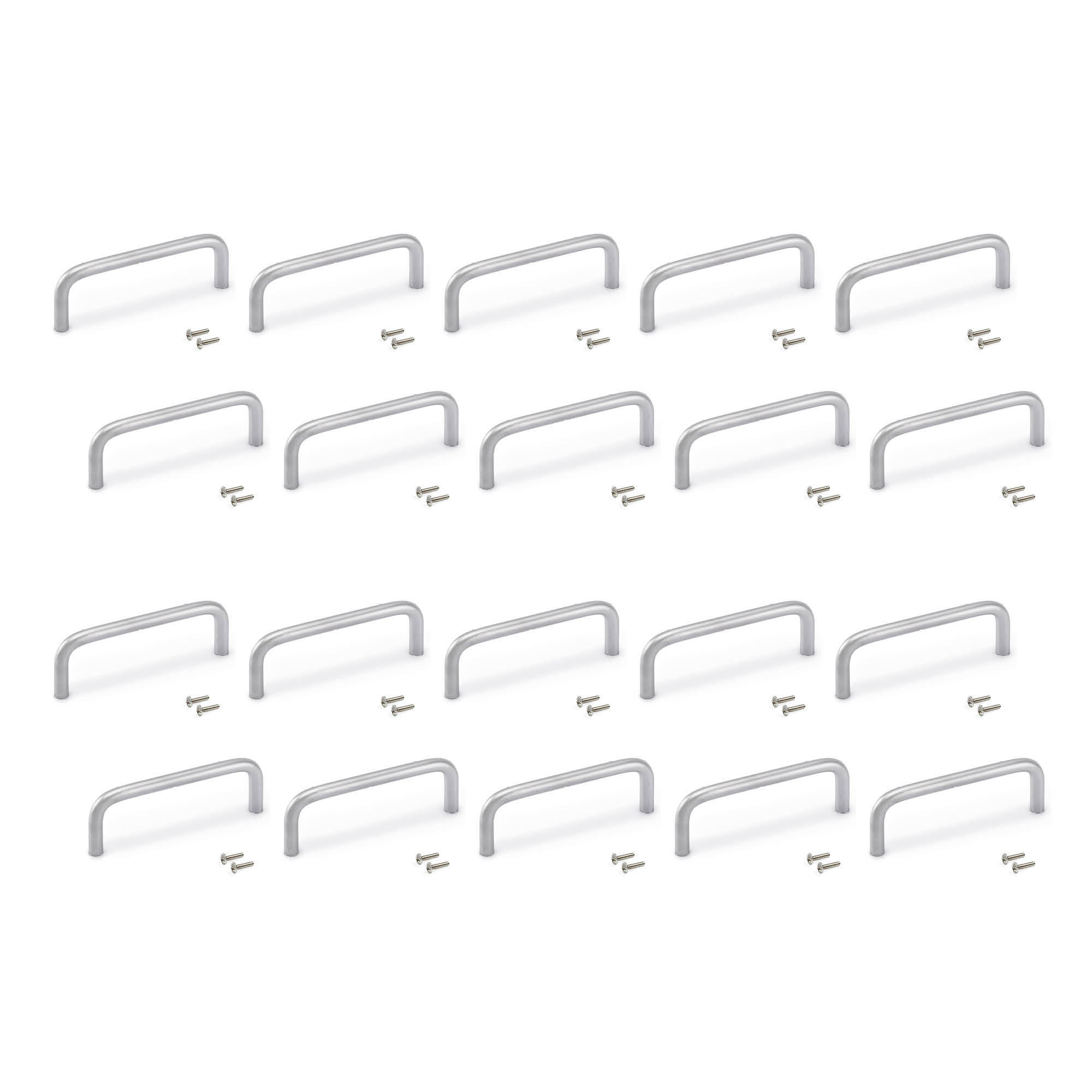 MÖBELGRIFFE Coimbra, L104mm, 96mm Achsenabstand, Stahl, matt verchromt 20er-set - Nickelfarben, Metall (0.8/4/10.4cm) - EMUCA