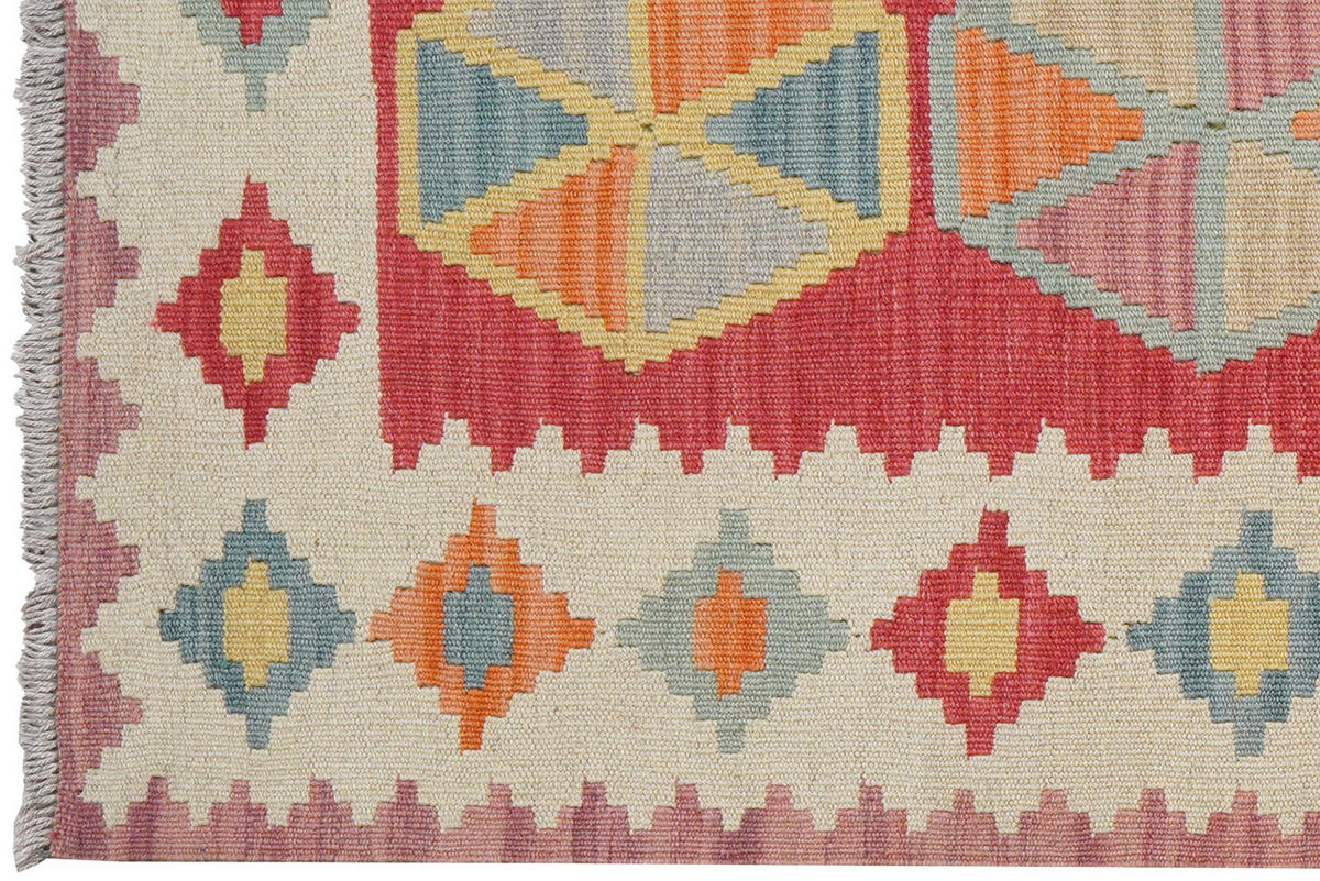 HANDWEBTEPPICH Kelim Gashgai Rot 252/83 cm Schurwolle - Rot, Textil (83/252cm) - Looma
