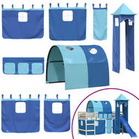 VORHÄNGE Für Hochbett Mit Tunnel Und Turm Blau - Blau, Textil - vidaXL