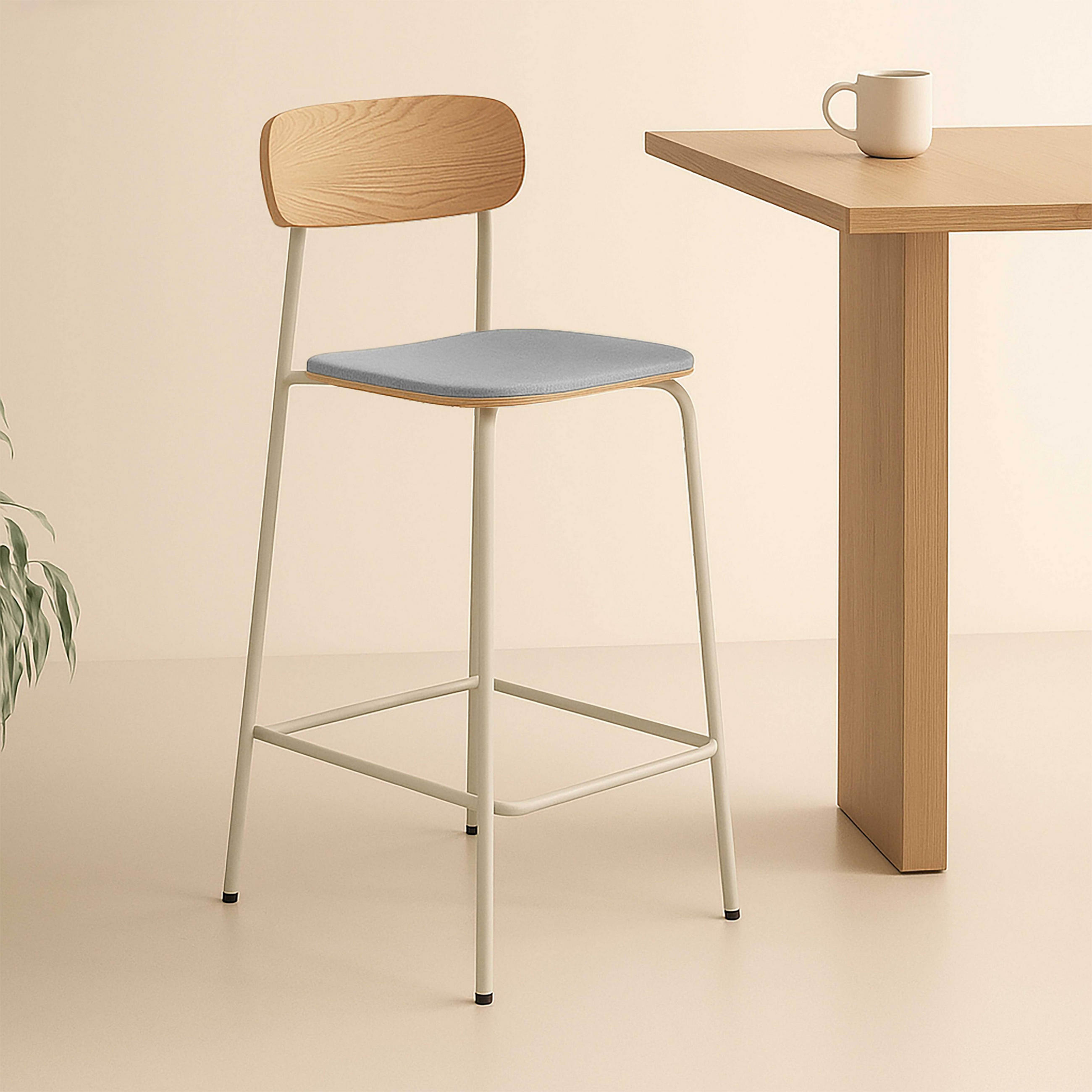 BARSTUHL 2-tlg., Hellblau - Blau, Holz (42/96/50cm) - Oviala