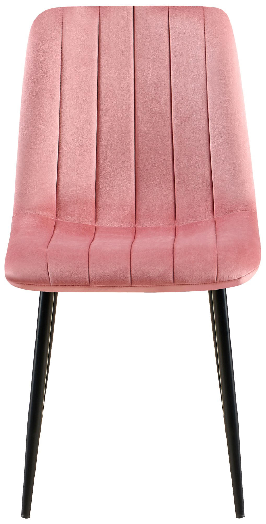 STUHL Samt Pink - Pink/Schwarz, Textil/Metall (45/88/53cm) - CLP