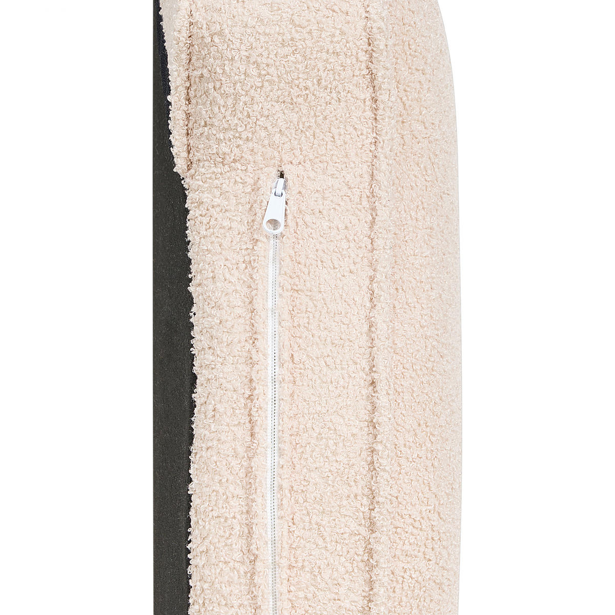 CHAISELONGUE Bouclé hellbeige linksseitig Allier - Beige/Schwarz, Textil (150/75/76cm) - Beliani