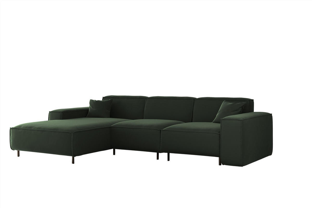 ECKSOFA Gloria In Tiffani - Grün, Holzwerkstoff/Textil (165/266cm) - Fun Möbel