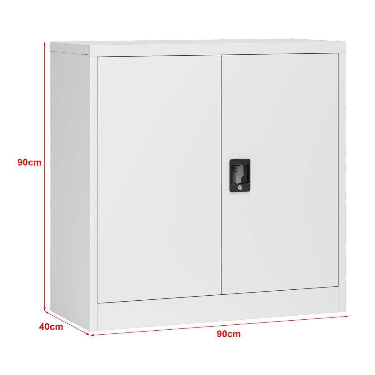 AKTENSCHRANK Molise - Hellgrau, Metall (90/90/40cm) - [en.casa]