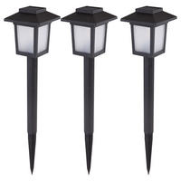 LED AUSSENLEUCHTE Schwarz Metall 3er Set - Schwarz, Kunststoff (8/8/37cm) - Globo Lighting