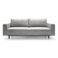 SCHLAFSOFA Rodario Hellgrau Cordbezug - Hellgrau/Schwarz, Textil/Metall (236/95/97cm) - Selsey