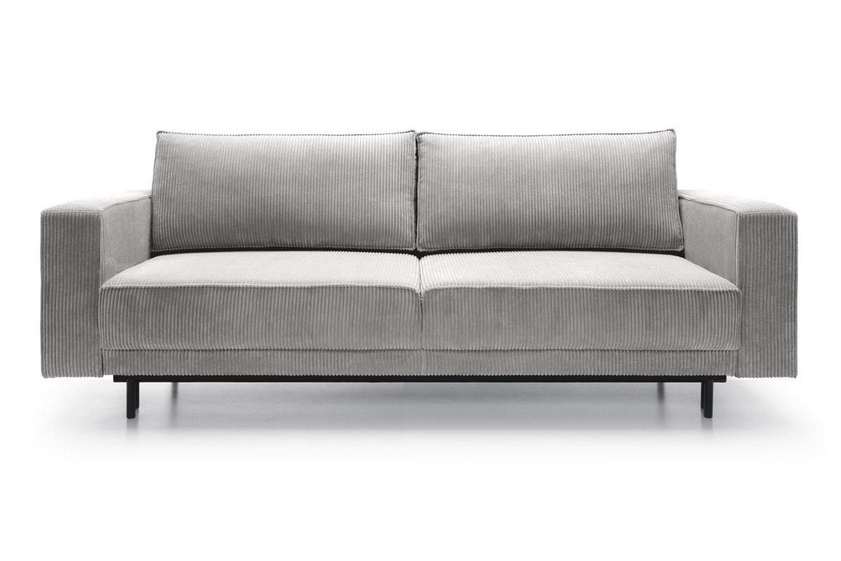 SCHLAFSOFA Rodario Hellgrau Cordbezug - Hellgrau/Schwarz, Textil/Metall (236/95/97cm) - Selsey