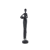 SKULPTUR Rafah Schwarz 11.5/8.5/50cm - Schwarz, Kunststoff (8.5/50/11.5cm) - PTMD Collection