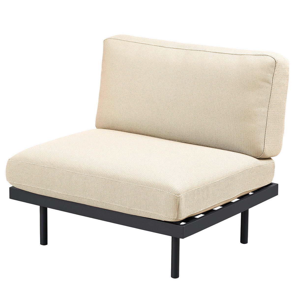 OUTDOOR-SESSEL - Beige, Textil/Metall (87/83/84cm) - home24