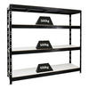 SCHWERLASTREGAL Rhino 180x200x60 cm 4 Melamin-Ebenen 16mm Fachlast 500 kg Schwarz - Schwarz/Weiß, Metall (200/180/60cm) - PROREGAL