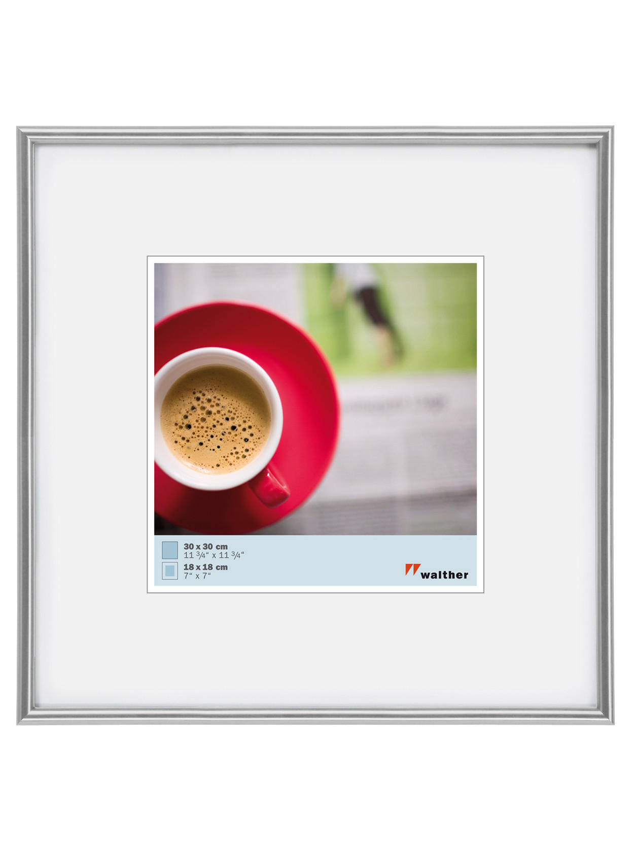 BILDERRAHMEN Galeria Kst.Rahmen 30x30 cm SILBER - Silberfarben, Kunststoff (31.1/31.1/1.9cm) - walther design
