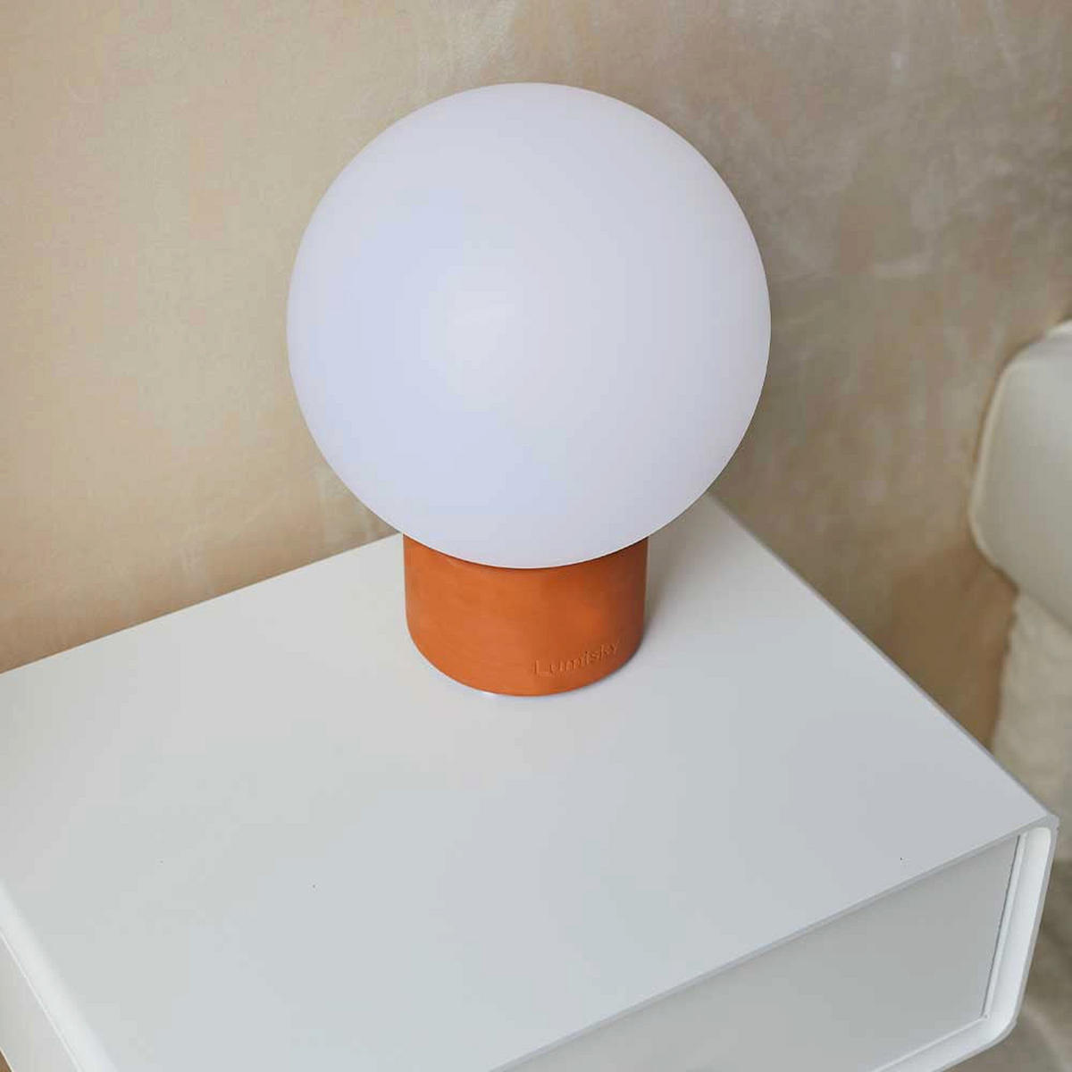 TOUCH-TISCHLAMPE TERRA goldange - Orange, Stein (20/20/25cm) - Lumisky
