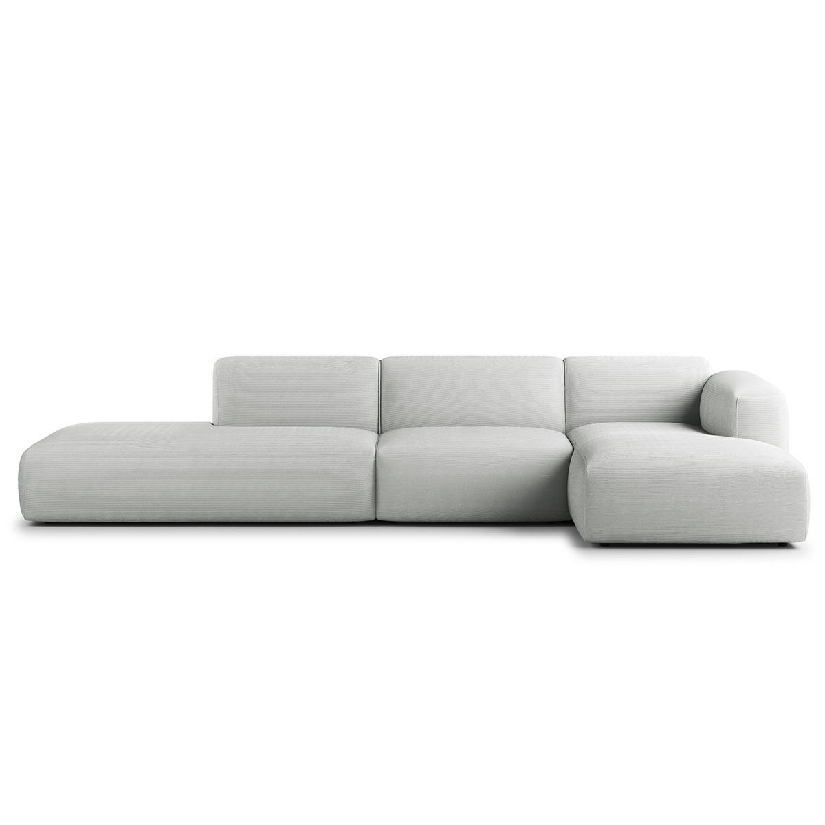 ECKSOFA mit Chaiselongue - Schwarz/Grau, Kunststoff/Textil (290/173cm) - home24
