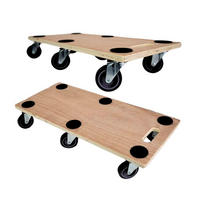 TRANSPORTROLLER 2er-Set mit 6 Rollen 11x30x68cm Traglast 300kg Sperrholzplatte Braun - Braun, Holzwerkstoff (68/30/11.5cm) - PROREGAL