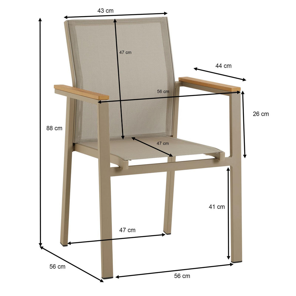 GARTENMÖBELSET WINDY - Beige, Metall - IDIMEX