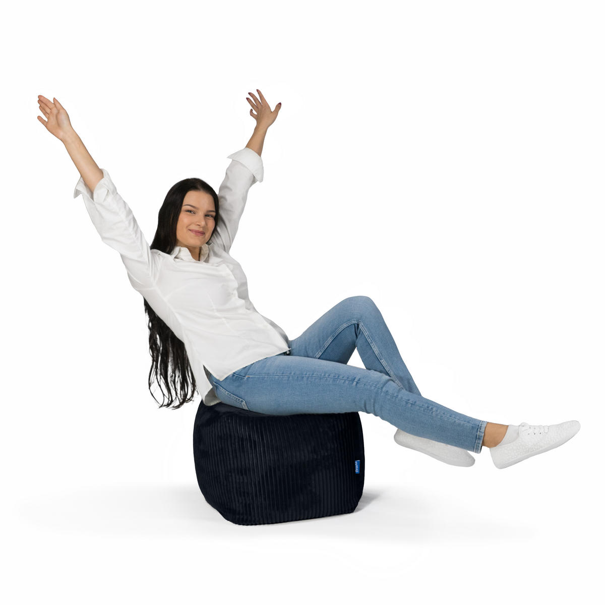 SITZWÜRFEL Cubo Cord schwarz - Schwarz, Textil (40/40/40cm) - Bruni