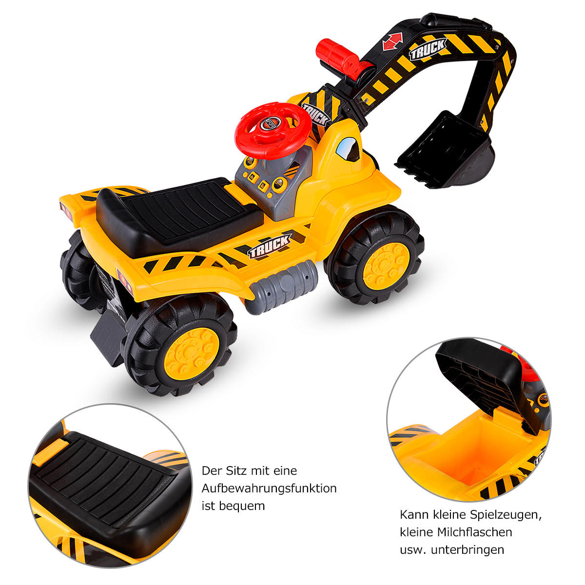 AUFSITZBAGGER Multicolor - Multicolor, Kunststoff (45/30/89cm) - COSTWAY