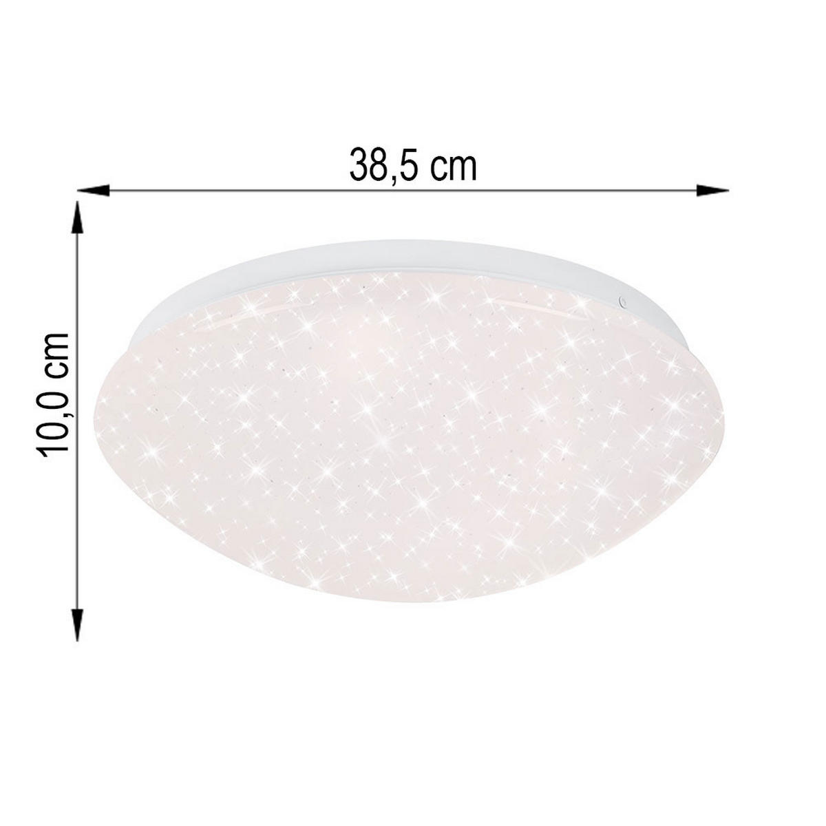 LED DECKENLEUCHTE Sterneneffekt Weiß - Weiß, Metall (38.5/38.5/10cm) - Briloner