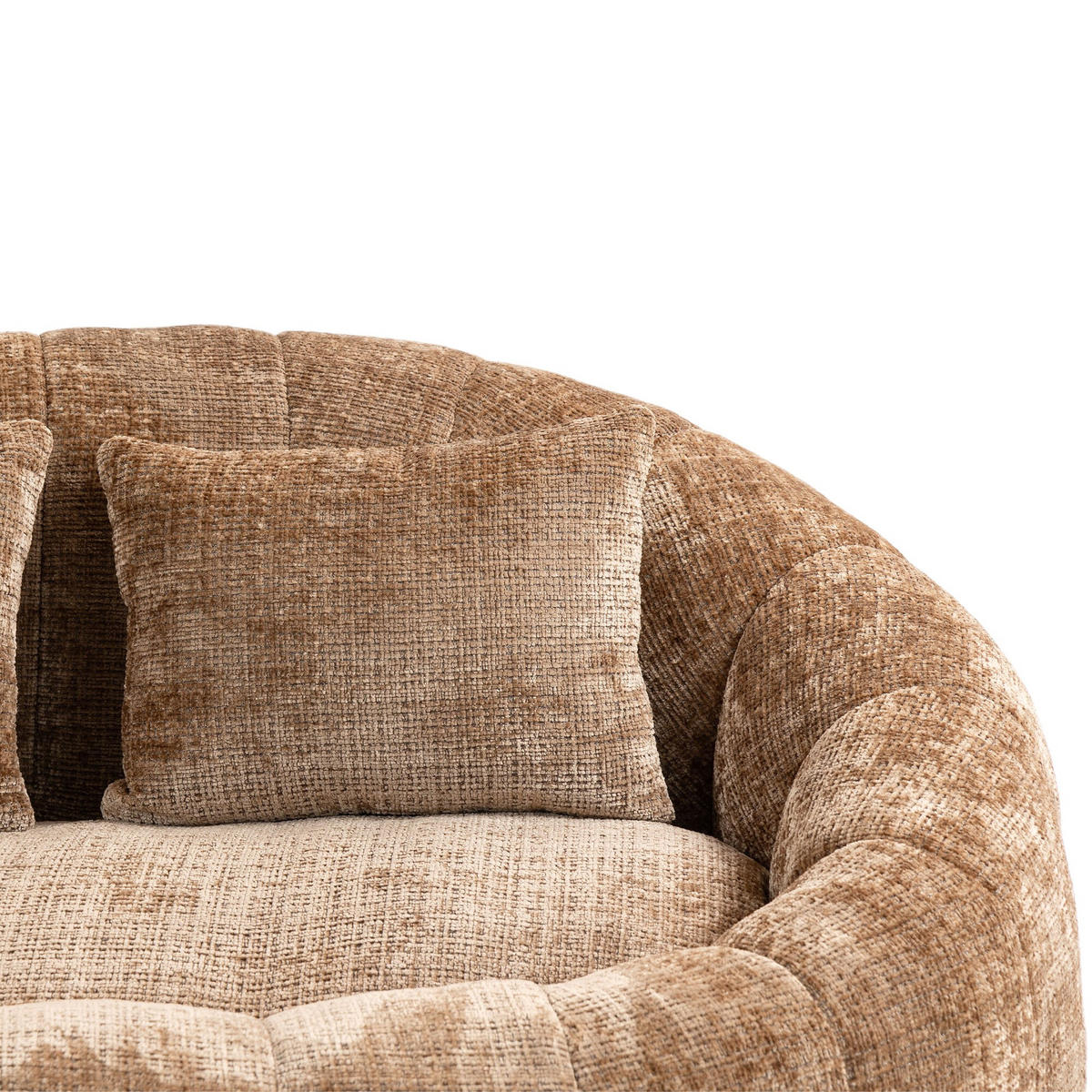 SITZSACK Chenille, Sofa mit 3 extra Kopfkissen,Braun - Braun, Textil (145/63/95cm) - LVHOM