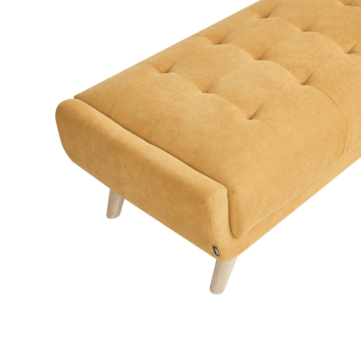 OTTOMANE Stoff Senfgelb Habo - Hellbraun, Textil (134/42/60cm) - Beliani