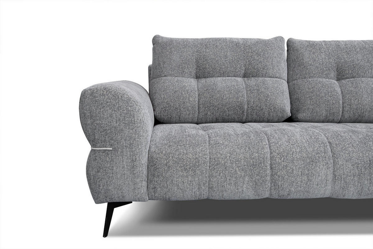 SOFA SALVINI 3-Sitzer, grau - Schwarz/Grau, Holzwerkstoff/Textil (176/88/99cm) - Courtois Laville