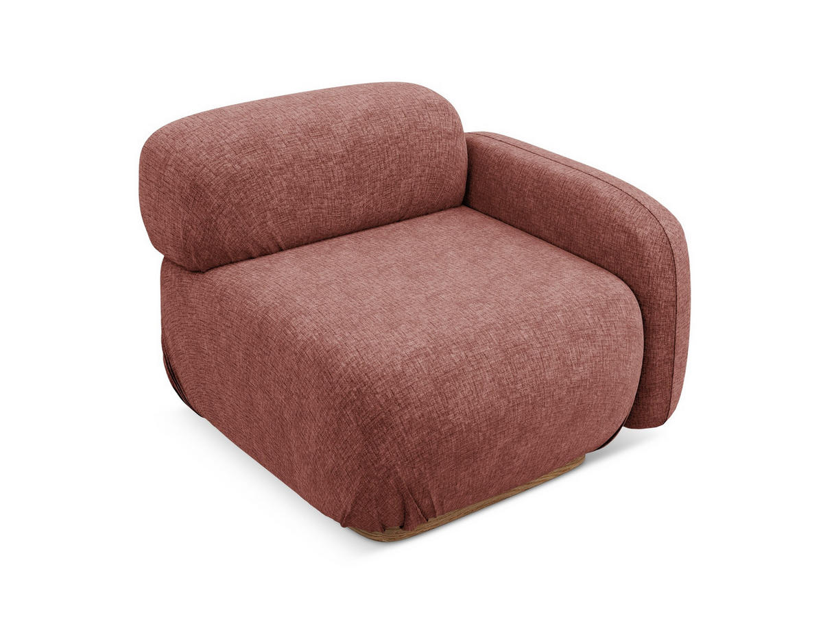 SOFAELEMENT Rechts Chenille Stoff Pink - Pink/Hellrosa, Holz/Textil (95/73/95cm) - Makamii