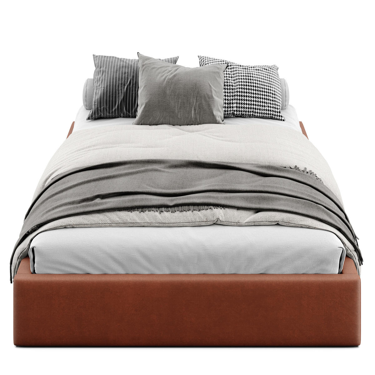 POLSTERBETT 140x200cm Bett mit Stauraum Lattenrost Honigfarbe - Orange/Braun, Holz/Holzwerkstoff (140/200cm) - Muralo