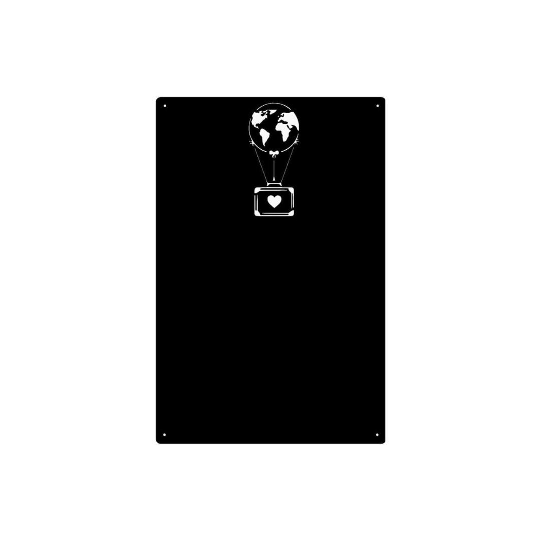 MAGNETTAFEL für Erinnerungen Koffer Schwarz 50x30 cm - Schwarz, Metall (30/50/0.7cm) - ANWICAR