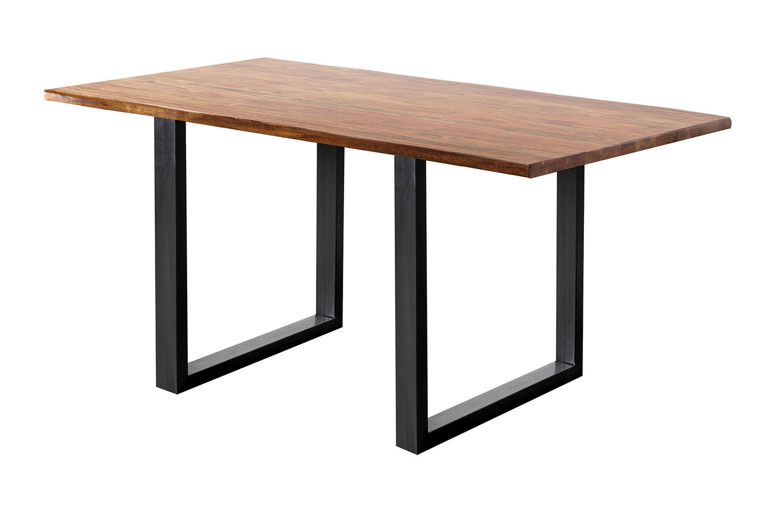 ESSTISCH LORE Holz Akazie - Schwarz/Naturfarben, Holz/Metall (140/90/77cm) - KAWOLA