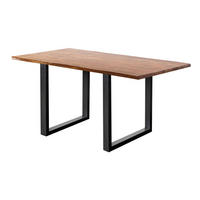 ESSTISCH LORE Holz Akazie - Schwarz/Naturfarben, Holz/Metall (140/90/77cm) - KAWOLA