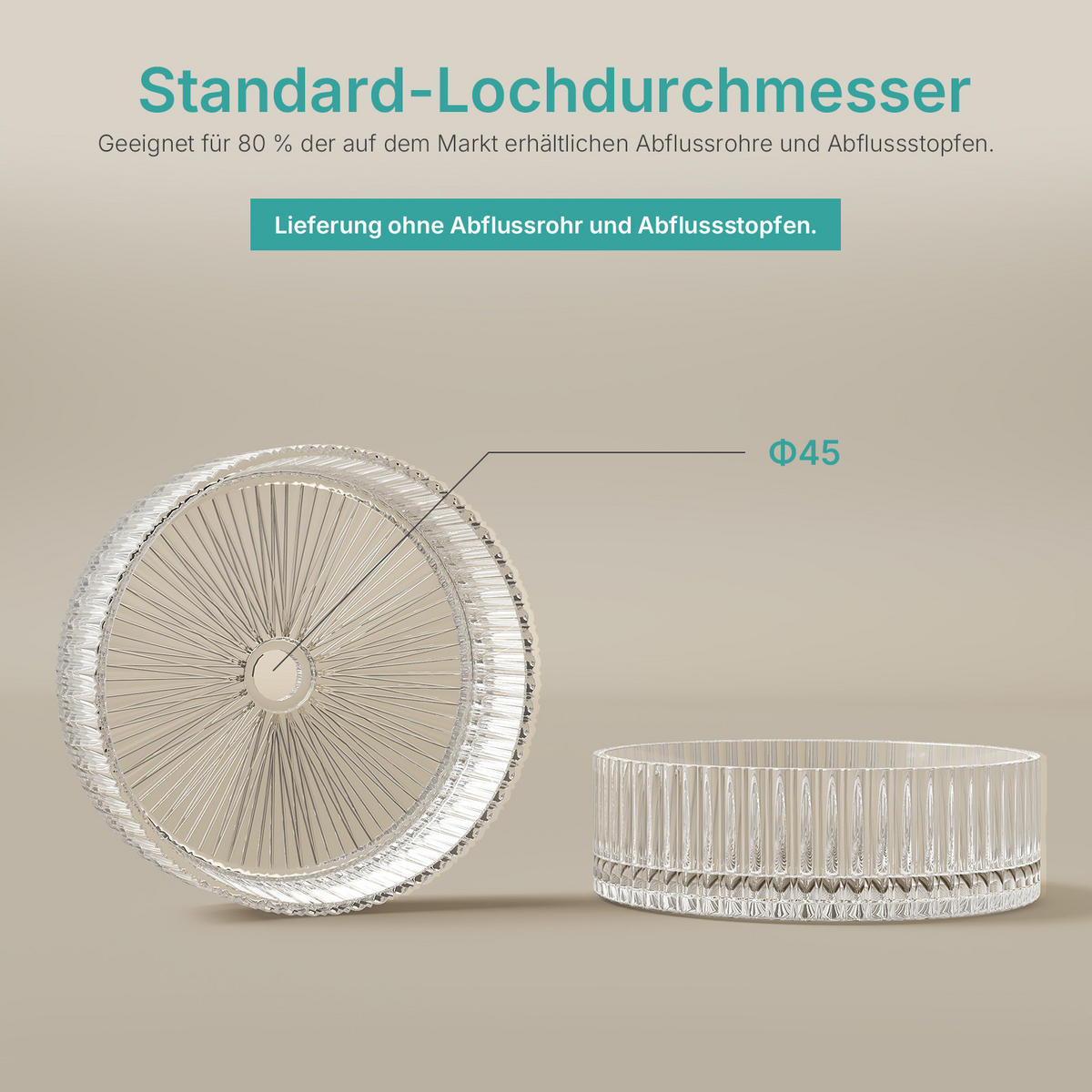 WASCHBECKEN Klarglasspüle Weiß Ø40 / 12 cm - Weiß, Glas (40/12/40cm) - EMKE