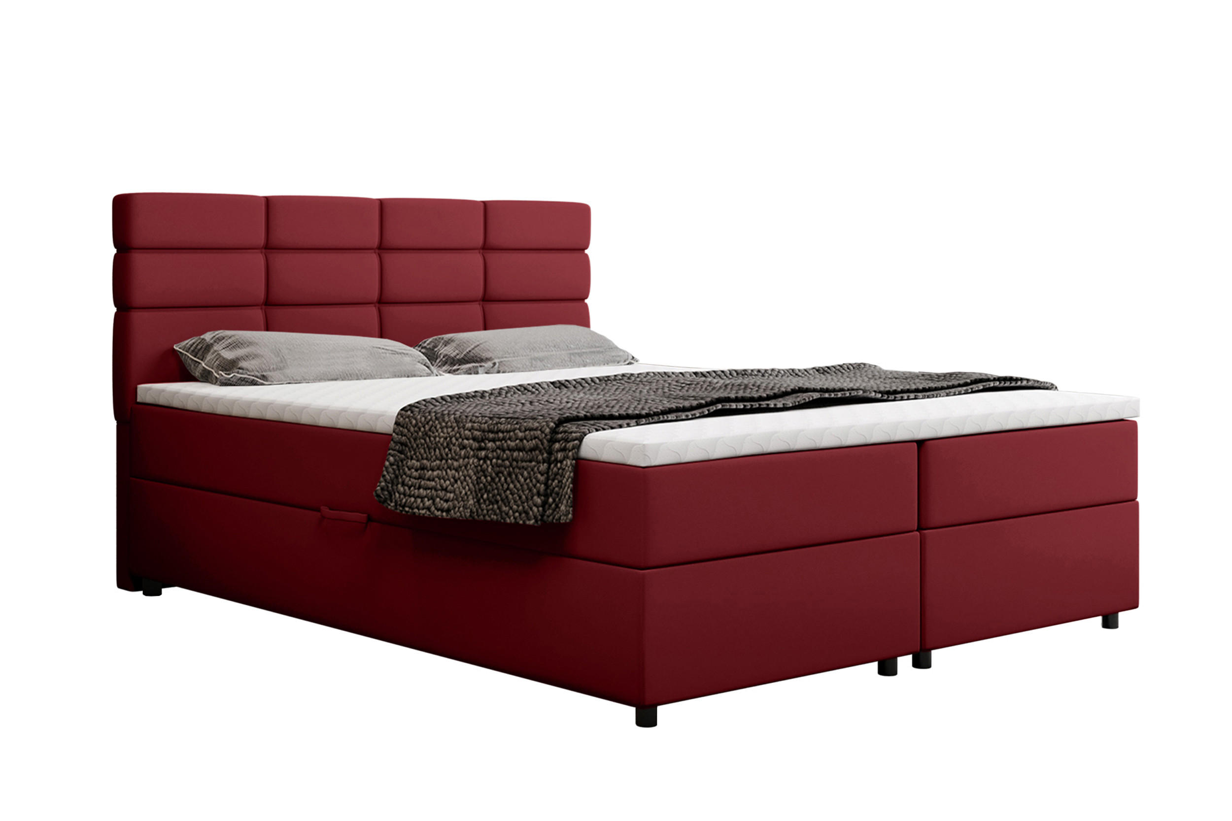 BOXBETT Reve 160 x 200 cm mit Bettkasten und Lattenrost ohne matratze - rot - Beige, Holz (160/200cm) - Homesy