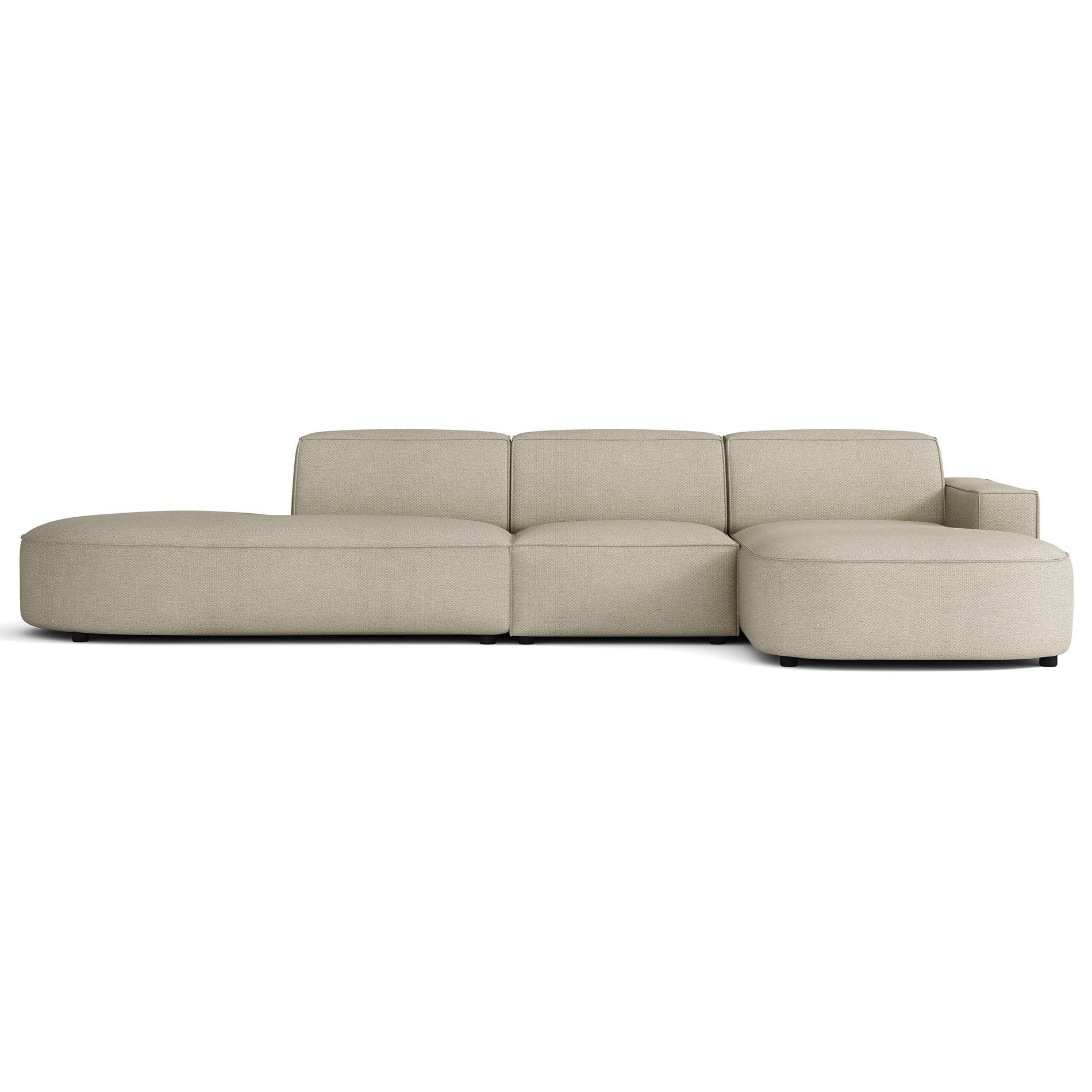 ECKSOFA Sallmo L-Form, 3-Sitzer, rechts 358 cm - Taupe/Schwarz, Kunststoff/Textil (358/166cm) - Selsey